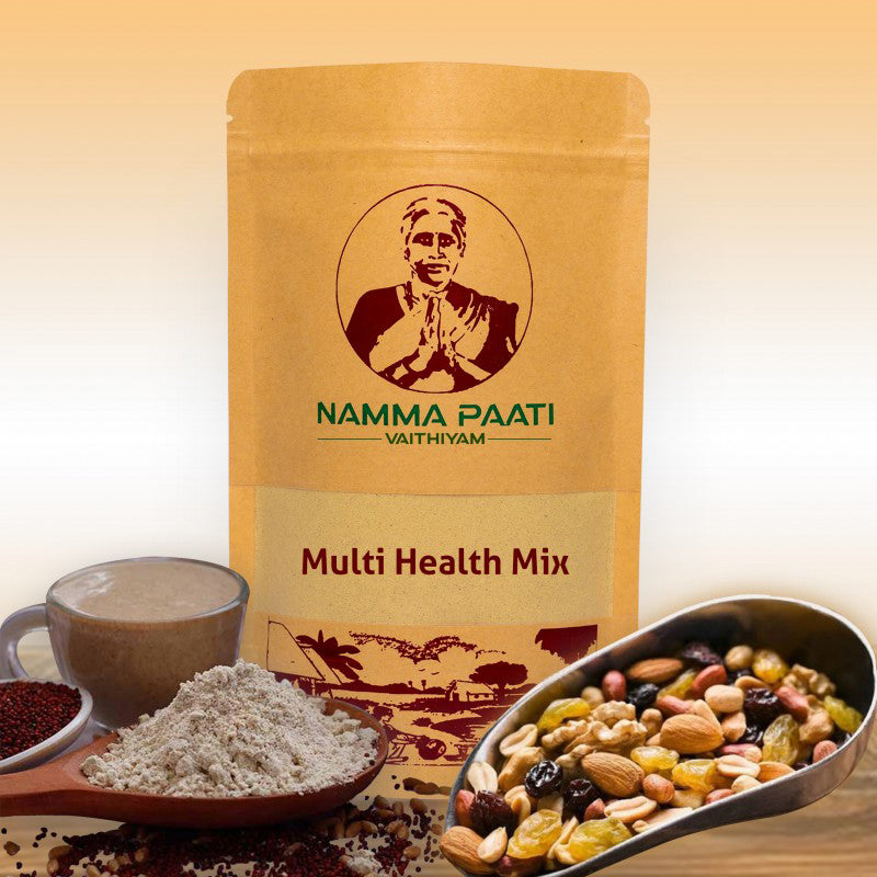 Benefits  of Multigrain Health mix Powder | Sathu Maavu  provides nutrients and energy to the body. Carbohydrates and fats are low so the body does not bulk up. Helps to reduce body weight. Food suitable for children. You can give them in the morning and evening. Seniors can feel an instant boost of energy when they consume it. It can easy to digest. Nanma Patti Vaithiyam